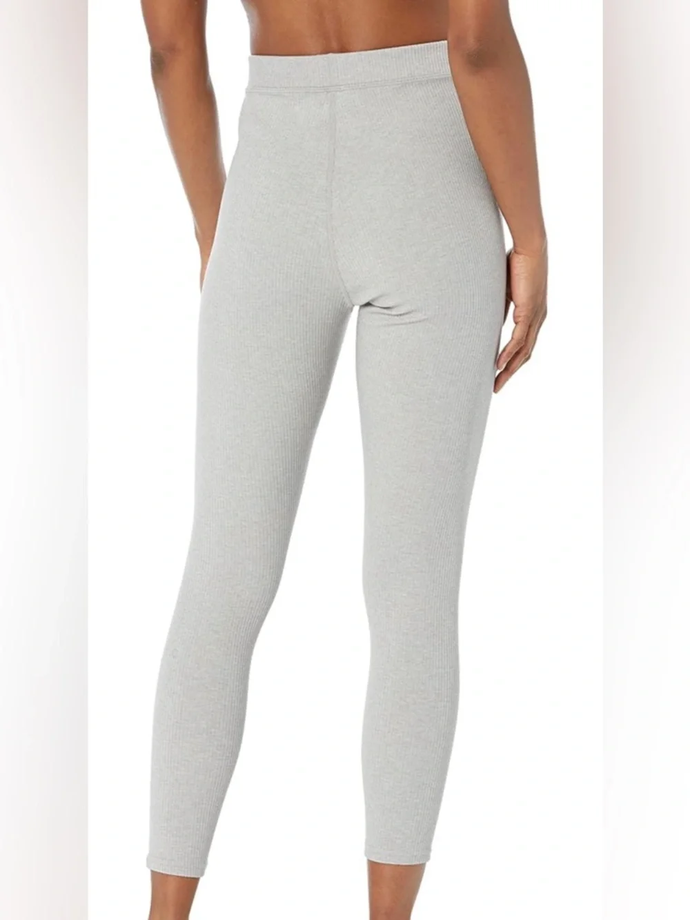 alo yoga ribbed hw 7/8 blissful legging gray ankle XS